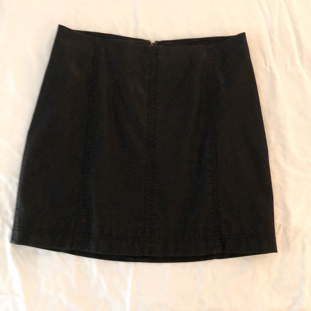 Free People Distressed Vegan Leather Mini Skirt